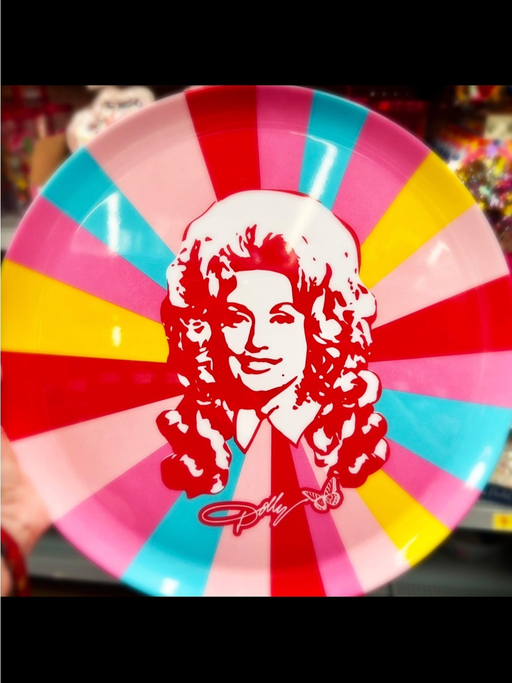 Dolly Multicolor Radial Stripe Melamine Plate – Pink, Red, Yellow, Blue